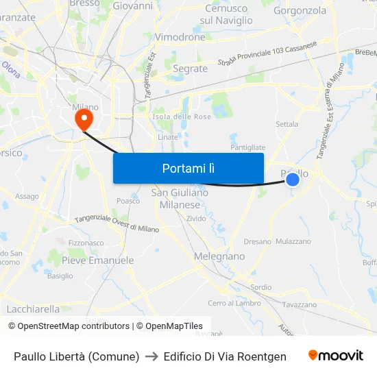 Paullo Libertà (Comune) to Edificio Di Via Roentgen map