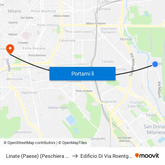 Linate (Paese) (Peschiera B.) to Edificio Di Via Roentgen map