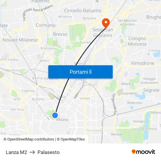 Lanza M2 to Palasesto map