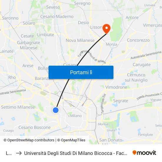 Lotto to Università Degli Studi Di Milano Bicocca - Facoltà Di Medicina E Chirurgia map