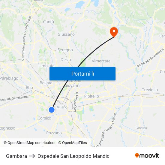 Gambara to Ospedale San Leopoldo Mandic map