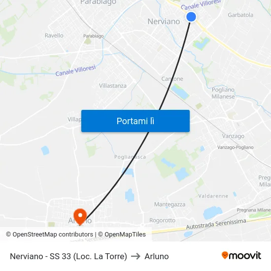 Nerviano - SS 33 (Loc. La Torre) to Arluno map