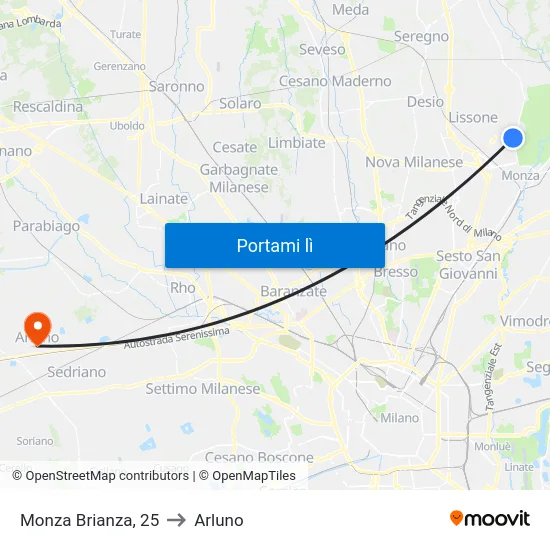 Monza Brianza, 25 to Arluno map