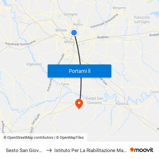 Sesto San Giovanni to Istituto Per La Riabilitazione Maugeri map