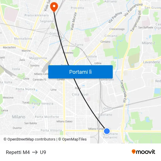 Repetti M4 to U9 map