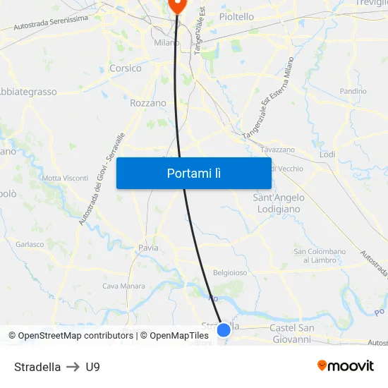 Stradella to U9 map