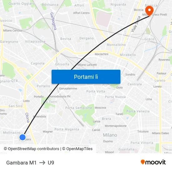 Gambara M1 to U9 map
