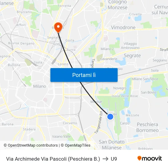 Via Archimede Via Pascoli (Peschiera B.) to U9 map