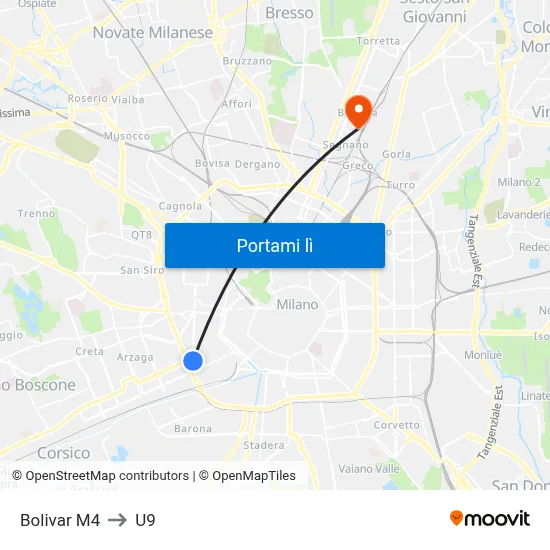 Bolivar M4 to U9 map