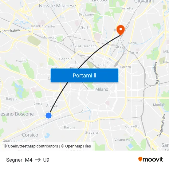 Segneri M4 to U9 map