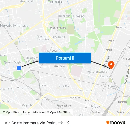 Via Castellammare Via Perini to U9 map
