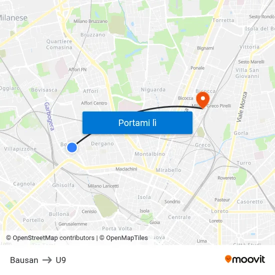 Bausan to U9 map