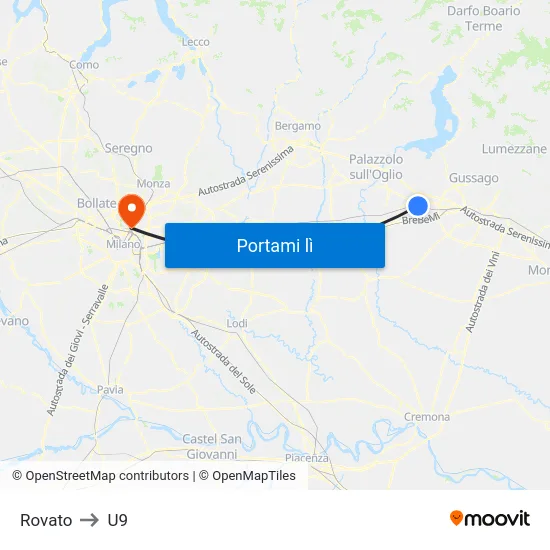 Rovato to U9 map