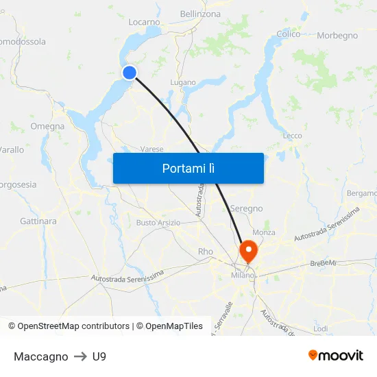 Maccagno to U9 map