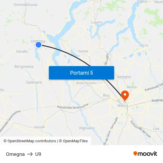 Omegna to U9 map