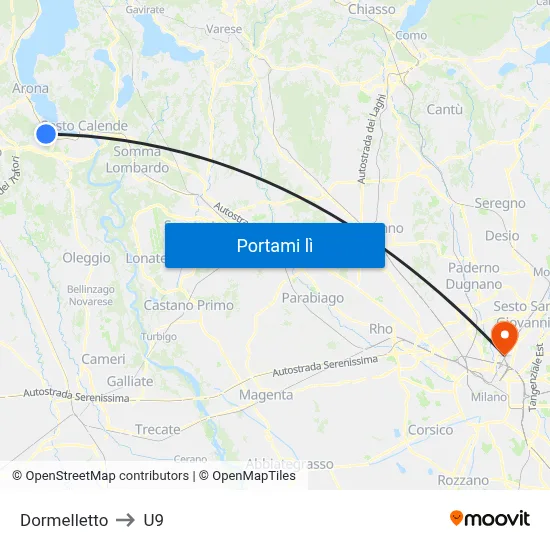 Dormelletto to U9 map