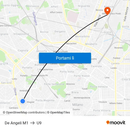 De Angeli M1 to U9 map