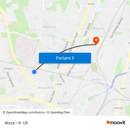 Nizza to U9 map