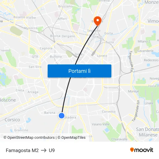 Famagosta M2 to U9 map