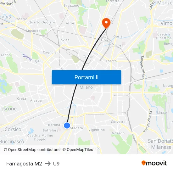 Famagosta M2 to U9 map