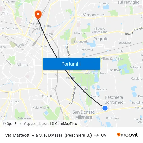 Via Matteotti Via S. F. D'Assisi (Peschiera B.) to U9 map