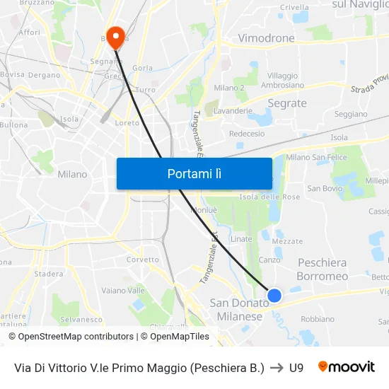 Via Di Vittorio V.le Primo Maggio (Peschiera B.) to U9 map