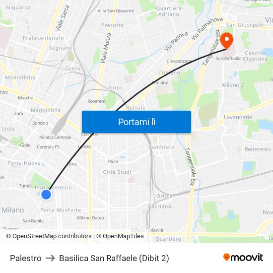 Palestro to Basilica San Raffaele (Dibit 2) map