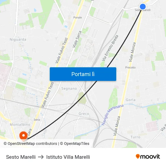 Sesto Marelli to Istituto Villa Marelli map