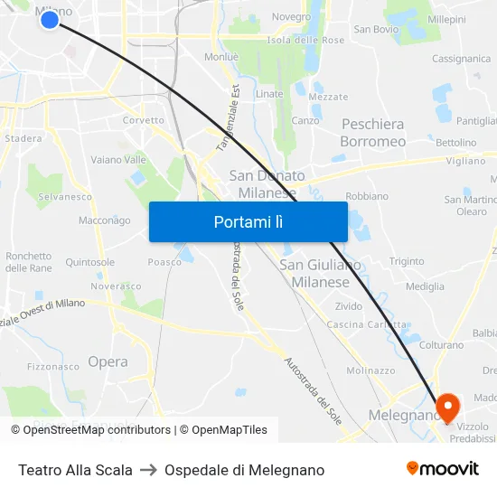 Teatro Alla Scala to Ospedale di Melegnano map