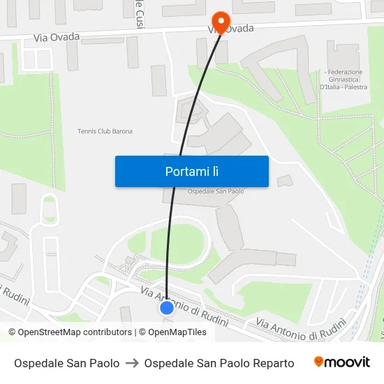Ospedale San Paolo to Ospedale San Paolo Reparto map
