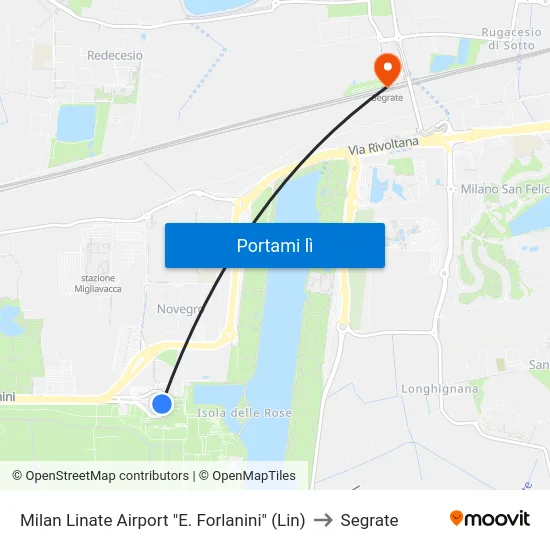 Milan Linate Airport "E. Forlanini" (Lin) to Segrate map