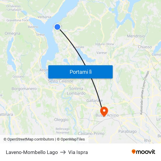 Laveno-Mombello Lago to Via Ispra map