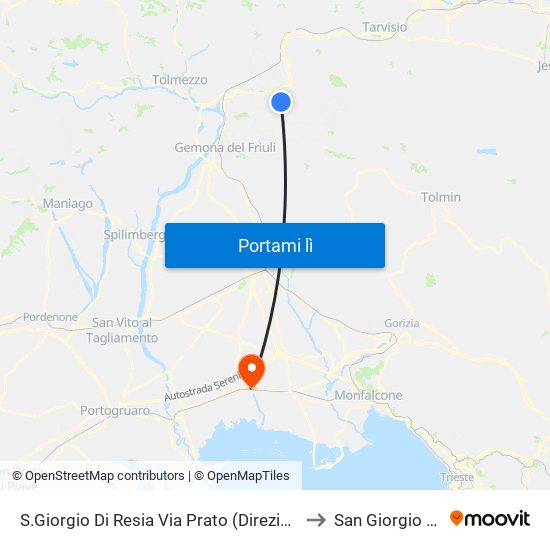 S.Giorgio Di Resia Via Prato (Direzione Resiutta), Loc.Poie to San Giorgio di Nogaro map