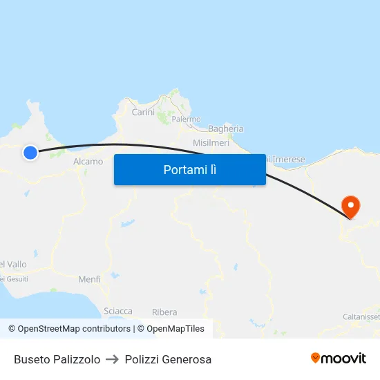 Buseto Palizzolo to Polizzi Generosa map