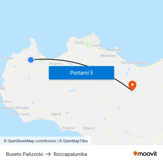 Buseto Palizzolo to Roccapalumba map