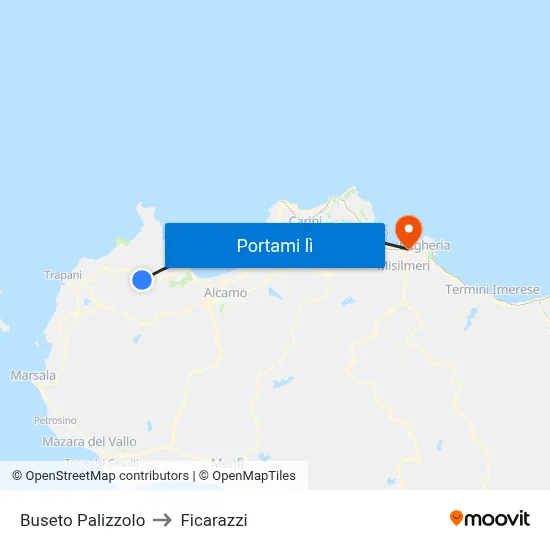 Buseto Palizzolo to Ficarazzi map