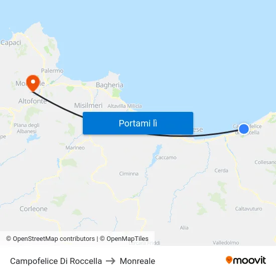 Campofelice Di Roccella to Monreale map