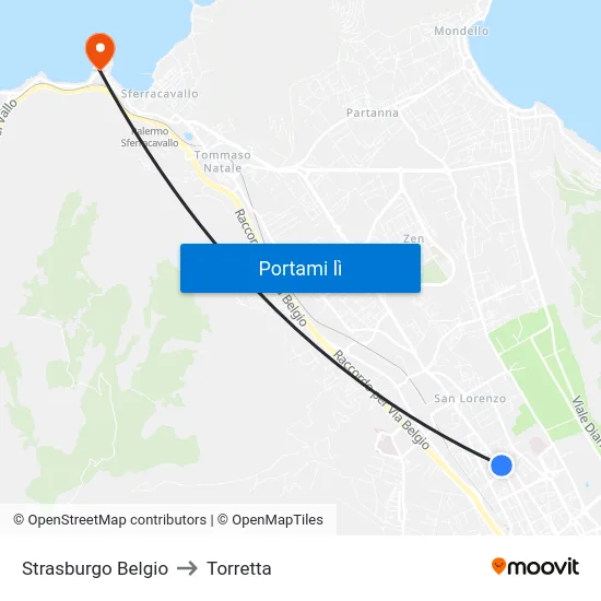 Strasburgo Belgio to Torretta map