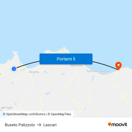 Buseto Palizzolo to Lascari map