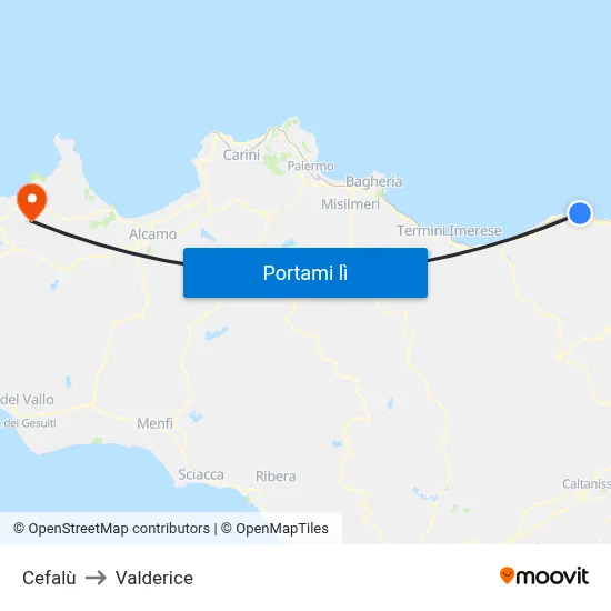 Cefalù to Valderice map