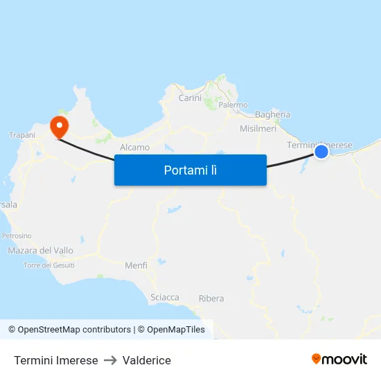 Termini Imerese to Valderice map