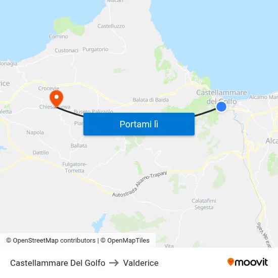 Castellammare Del Golfo to Valderice map