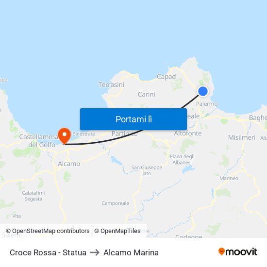 Croce Rossa - Statua to Alcamo Marina map