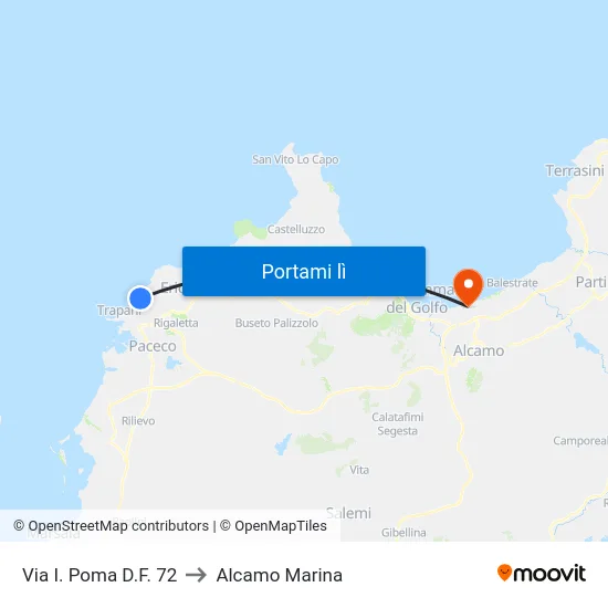 Via I. Poma  D.F. 72 to Alcamo Marina map