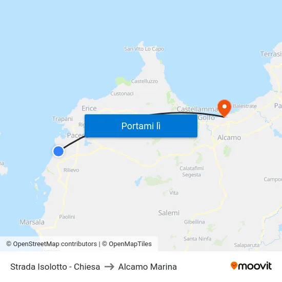 Strada Isolotto - Chiesa to Alcamo Marina map