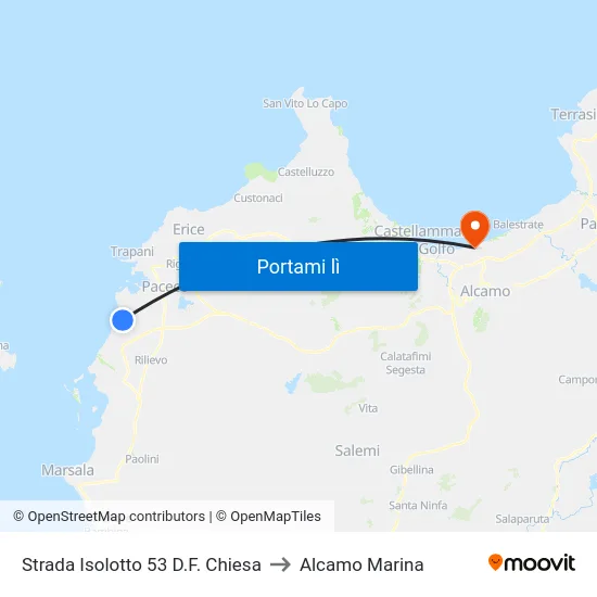 Strada Isolotto 53 D.F. Chiesa to Alcamo Marina map