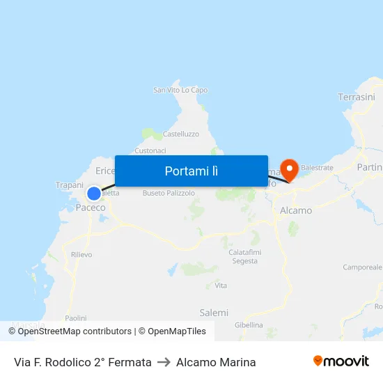 Via F. Rodolico 2° Fermata to Alcamo Marina map