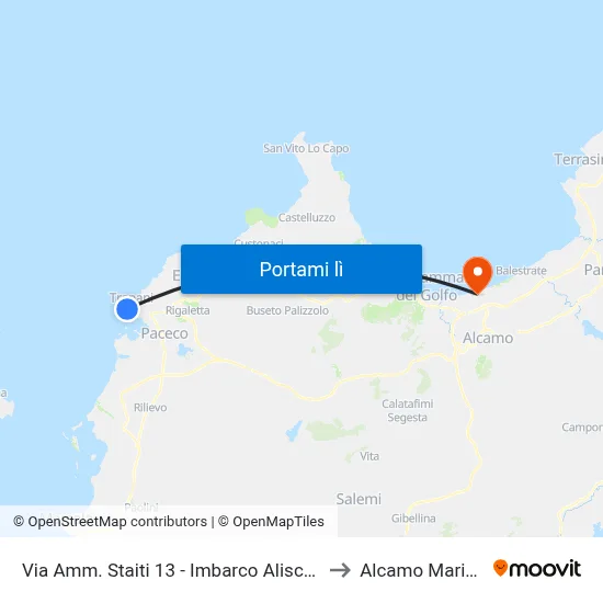 Via Amm. Staiti 13 - Imbarco Aliscafi to Alcamo Marina map