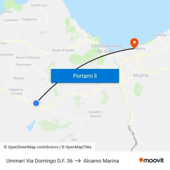 Ummari Via Domingo D.F. 36 to Alcamo Marina map