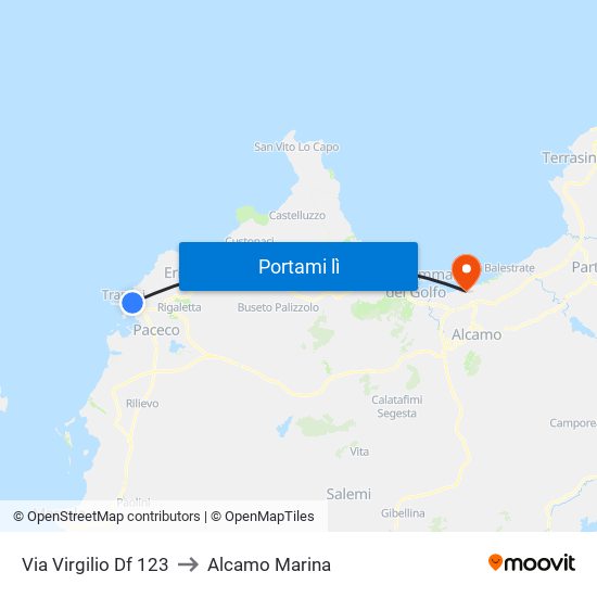 Via Virgilio Df 123 to Alcamo Marina map
